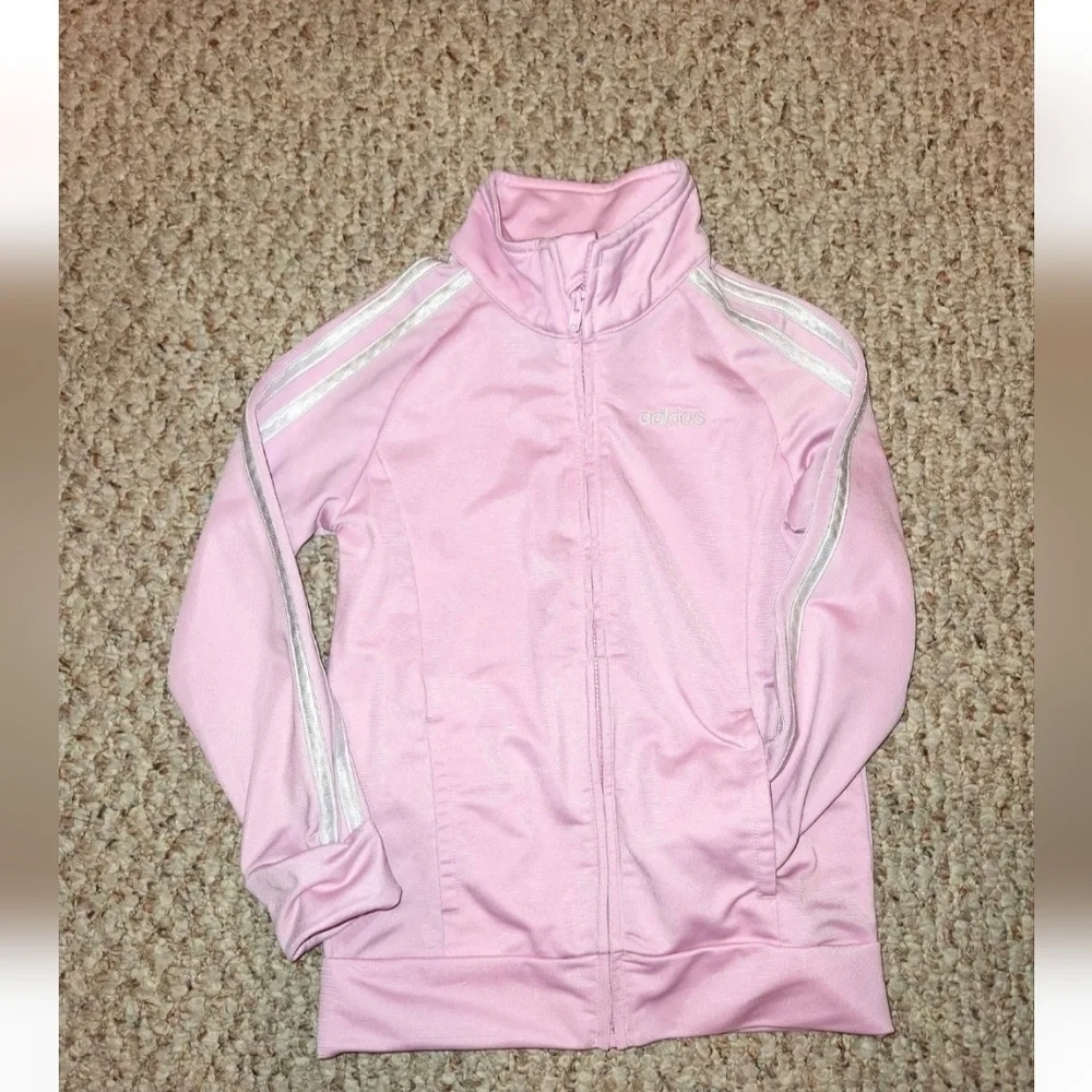 Adidas Girl's Track Top And Bottom Set Size 5
